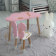 Стіл хмаринка 46х70х40 та стільчик метелик 26.5х26х25, дитячий столик та стілець для малювання/занять, рожевий з білим
