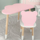 Столик хмарка 46х70х40 та стілець медведик 26.5х26х25, дитячий стіл та стільчик для малювання/занять, рожевий з білим