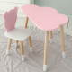 Столик хмарка 46х70х40 та стілець медведик 26.5х26х25, дитячий стіл та стільчик для малювання/занять, рожевий з білим