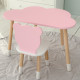 Столик хмарка 46х70х40 та стілець медведик 26.5х26х25, дитячий стіл та стільчик для малювання/занять, рожевий з білим