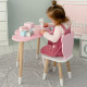Столик хмарка 46х70х40 та стілець медведик 26.5х26х25, дитячий стіл та стільчик для малювання/занять, рожевий з білим
