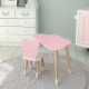 Столик хмарка 46х70х40 та стілець медведик 26.5х26х25, дитячий стіл та стільчик для малювання/занять, рожевий з білим