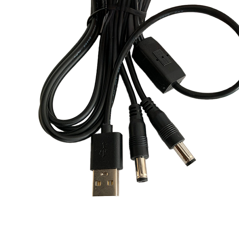 Кабель питания для роутера DC5521 USB-DC 12V 5.5*2.1 мм двойной от Power Banka Шнур для Wifi роутера USB кабель для роутера