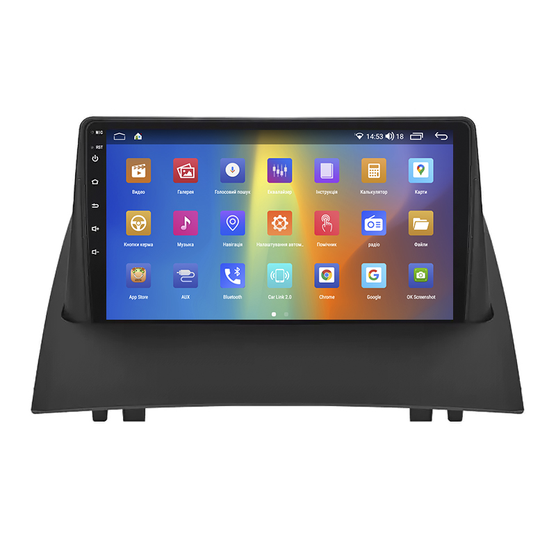 Штатная магнитола Lesko для Renault Megane II Рестайлинг 2006-2009 экран 9" 4/64Gb CarPlay 4G Wi-Fi GPS Prime