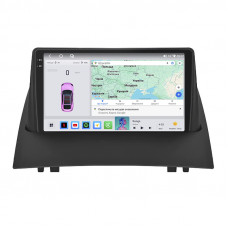 Штатная магнитола Lesko для Renault Megane II Рестайлинг 2006-2009 экран 9" 4/64 QLED CarPlay 4G Wi-Fi GPS 360 Prime