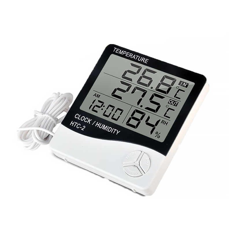 Метеостанция HTC-2 с выносным датчиком температуры с анализатором влажности White