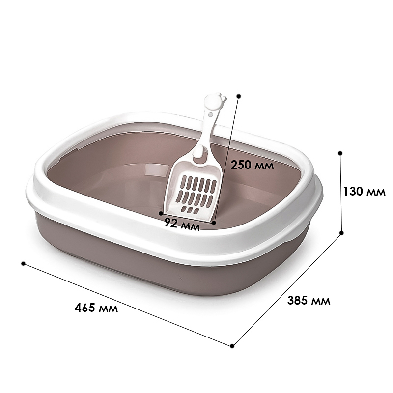 Туалет лоток для кошек с лопаткой Taotaopets 225501 46*38*13 см Coffee