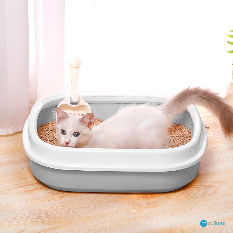 Туалет лоток для кошек с лопаткой Taotaopets 225501 46*38*13 см Gray