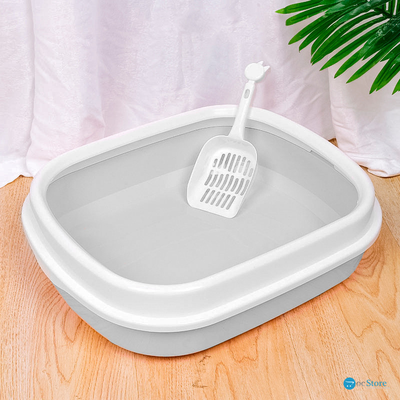 Туалет лоток для кошек с лопаткой Taotaopets 225501 46*38*13 см Gray
