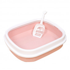 Туалет лоток для кошек с лопаткой Taotaopets 225501 46*38*13 см Pink