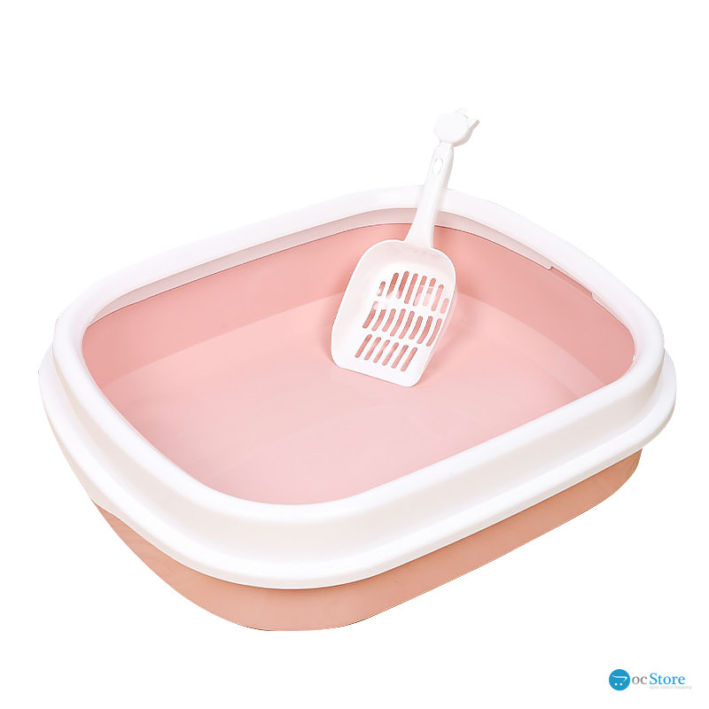 Туалет лоток для кошек с лопаткой Taotaopets 225501 46*38*13 см Pink