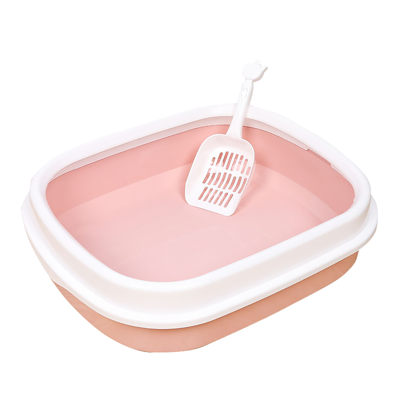 Туалет лоток для кошек с лопаткой Taotaopets 225501 46*38*13 см Pink