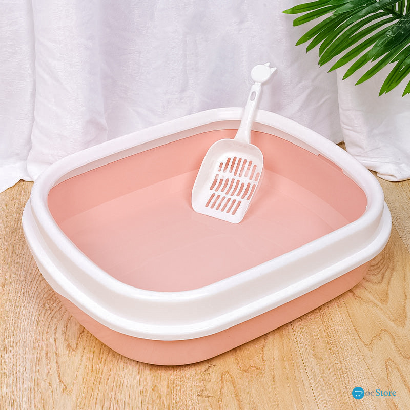 Туалет лоток для кошек с лопаткой Taotaopets 225501 46*38*13 см Pink