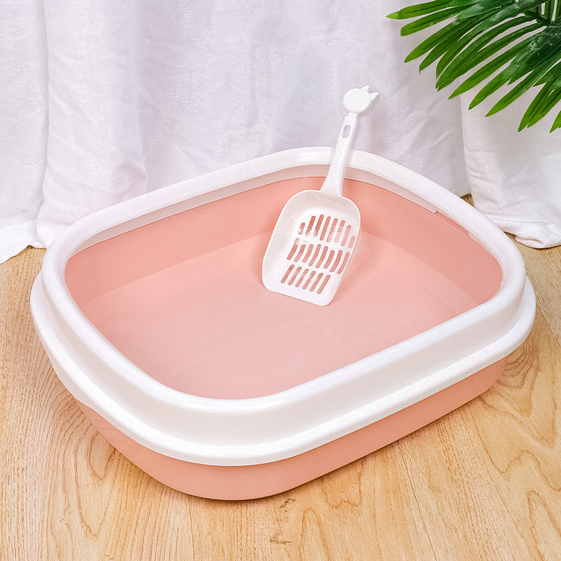 Туалет лоток для кошек с лопаткой Taotaopets 225501 46*38*13 см Pink