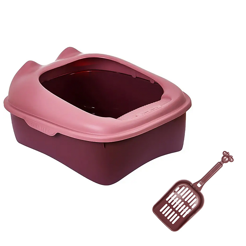 Туалет для кошек с лопаткой Taotaopets 268802 лоток для котов 40*30*18,5 cm Pink