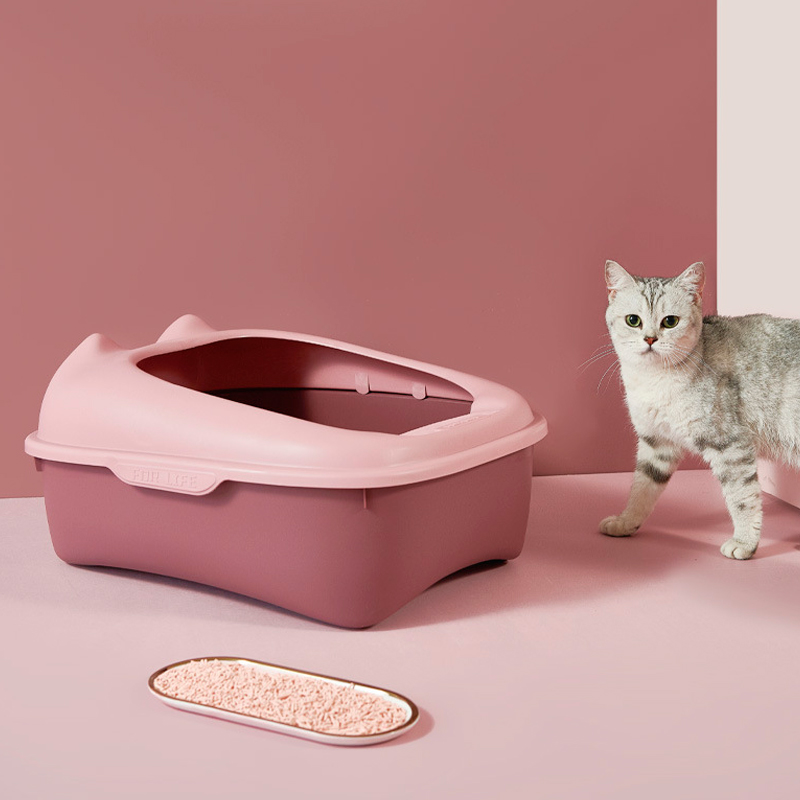 Туалет для кошек с лопаткой Taotaopets 268802 лоток для котов 40*30*18,5 cm Pink
