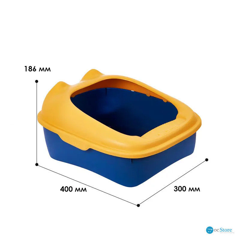 Туалет для кошек с лопаткой Taotaopets 268802 лоток для котов 40*30*18,5 cm Yellow