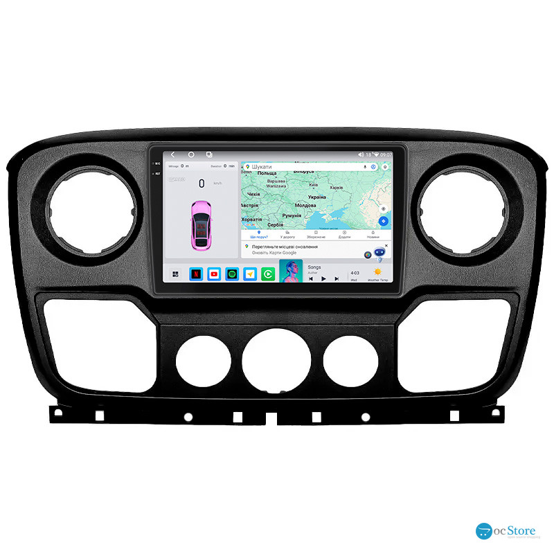 Штатная магнитола Lesko для Renault Master III 2010-2019 экран 10" 4/64 QLED CarPlay 4G Wi-Fi GPS 360 Prime