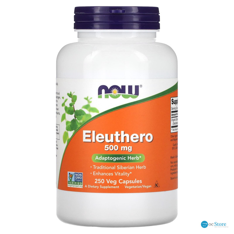 Елеутерокок, Eleuthero, Now Foods, 500 мг, 250 вегетаріанських капсул