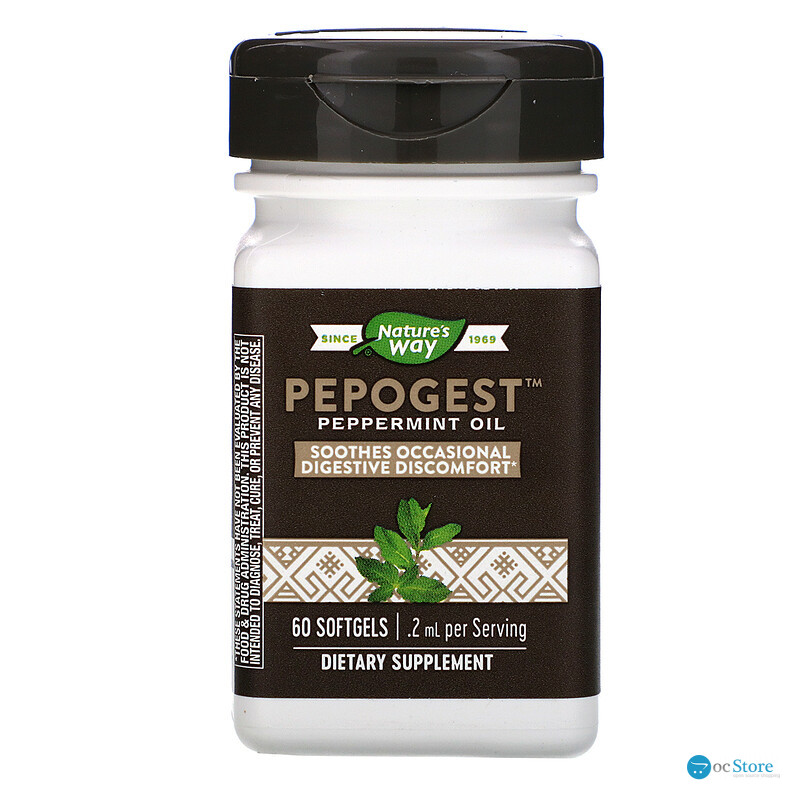 Масло м'яти, Peppermint Oil, Nature's Way, 0.2 мг, 60 капсул
