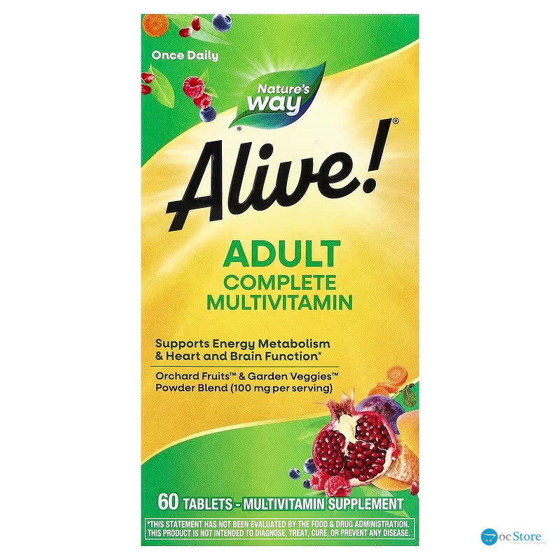 Мультивітаміни Alive!, Daily Energy, Nature's Way, 60 таблеток