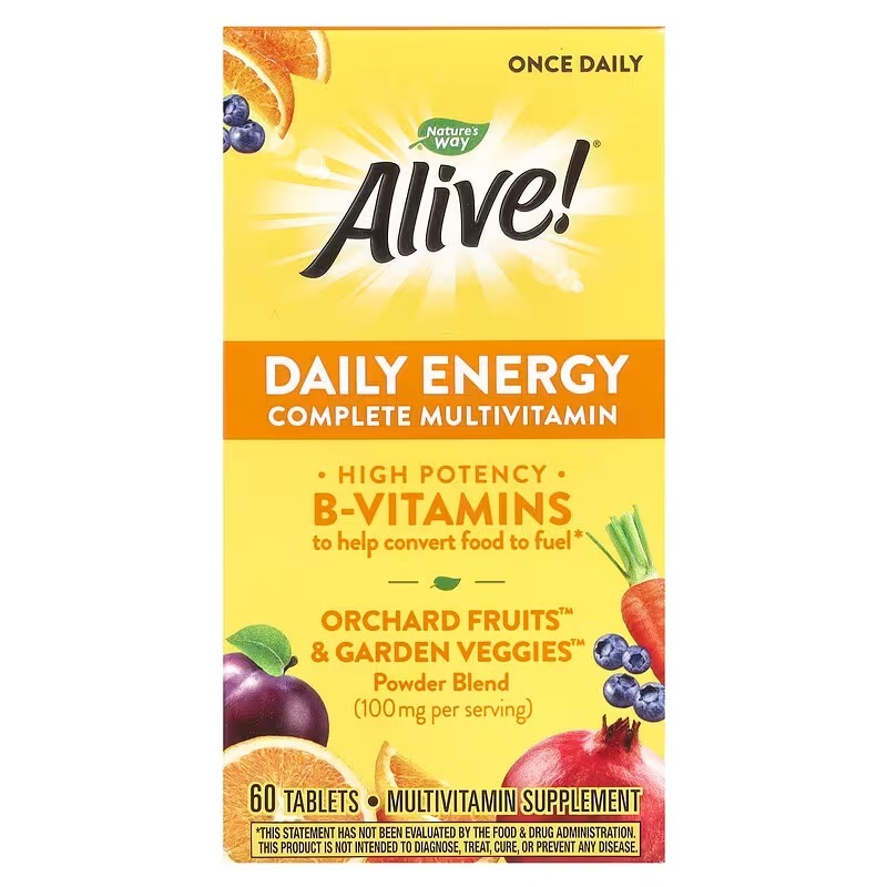 Мультивітаміни Alive!, Daily Energy, Nature's Way, 60 таблеток