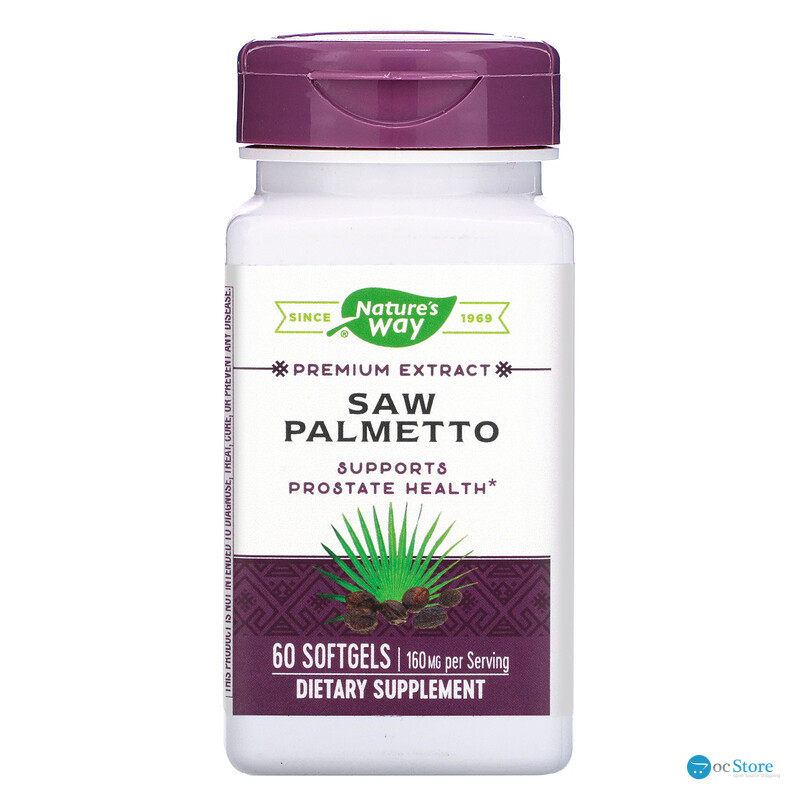 Со Пальметто, Saw Palmetto, Nature's Way, 160 мг, 60 гелевих капсул