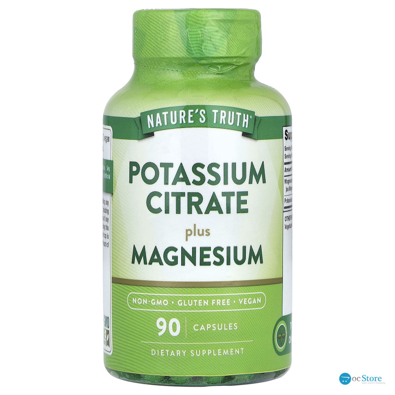 Калій цитрат плюс магній, Potassium Citrate Plus Magnesium, Nature's Truth, 90 капсул