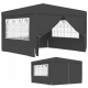 Садовий павільйон / торговий намет / альтанка Gordon (3×3х2,5 м) 4 стіни, з вікнами та захистом UV 50+ (Графітовий)