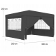 Садовий павільйон / торговий намет / альтанка Gordon (3×3х2,5 м) 4 стіни, з вікнами та захистом UV 50+ (Графітовий)