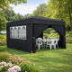 Садовий павільйон / торговий намет / альтанка Gordon (3×3х2,5 м) 4 стіни, з вікнами та захистом UV 50+ (Графітовий)