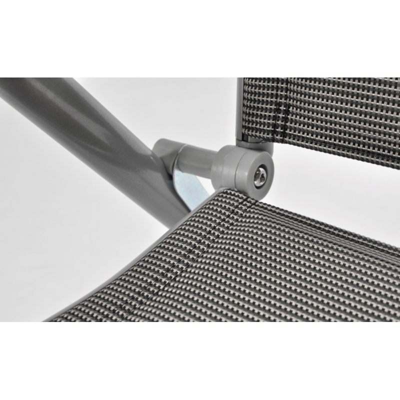 Складний садовий стілець MODENA eDomator алюмінієвий з регулюванням спинки, Срібний (Польща)