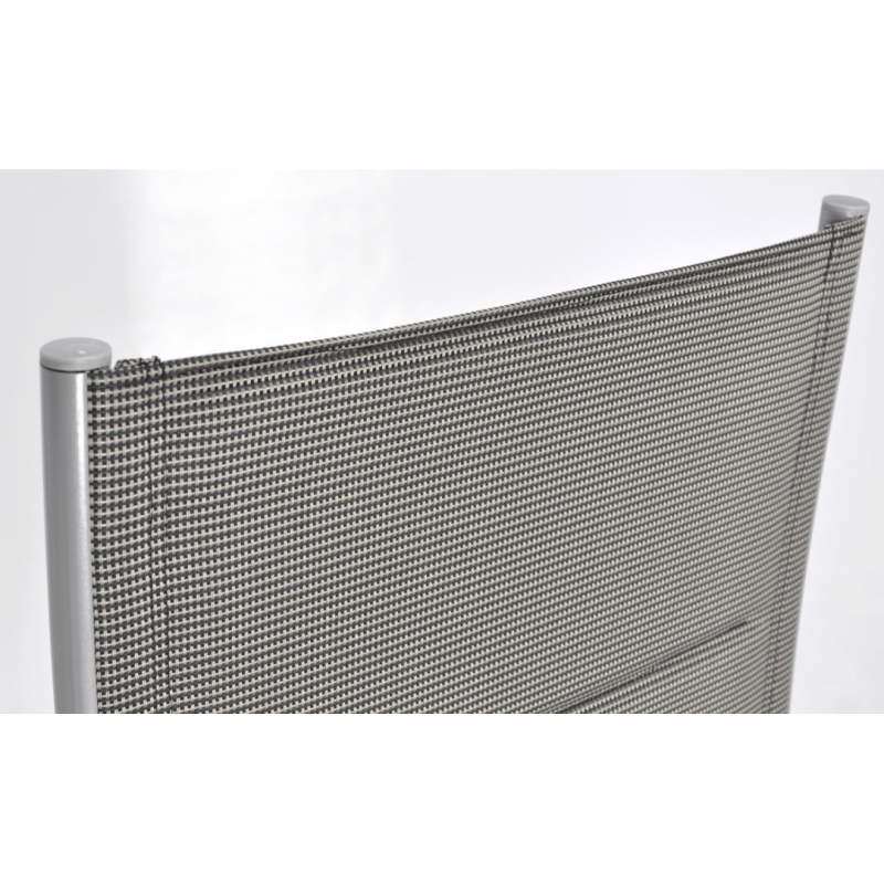 Складний садовий стілець MODENA eDomator алюмінієвий з регулюванням спинки, Срібний (Польща)