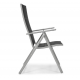 Складний садовий стілець MODENA eDomator алюмінієвий з регулюванням спинки, Срібно-чорний (Польща)