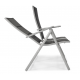 Складний садовий стілець MODENA eDomator алюмінієвий з регулюванням спинки, Срібно-чорний (Польща)
