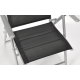 Складний садовий стілець MODENA eDomator алюмінієвий з регулюванням спинки, Срібно-чорний (Польща)