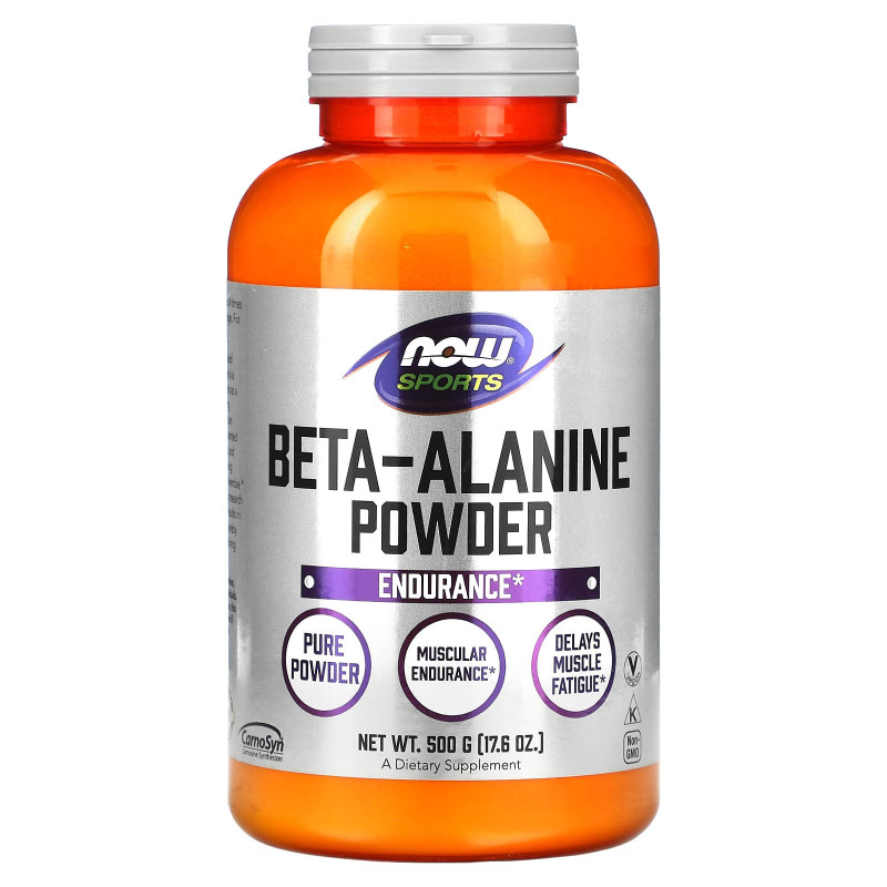 Бета-аланін, Beta-Alanine, Now Foods, Sports, чистий порошок, 500 г
