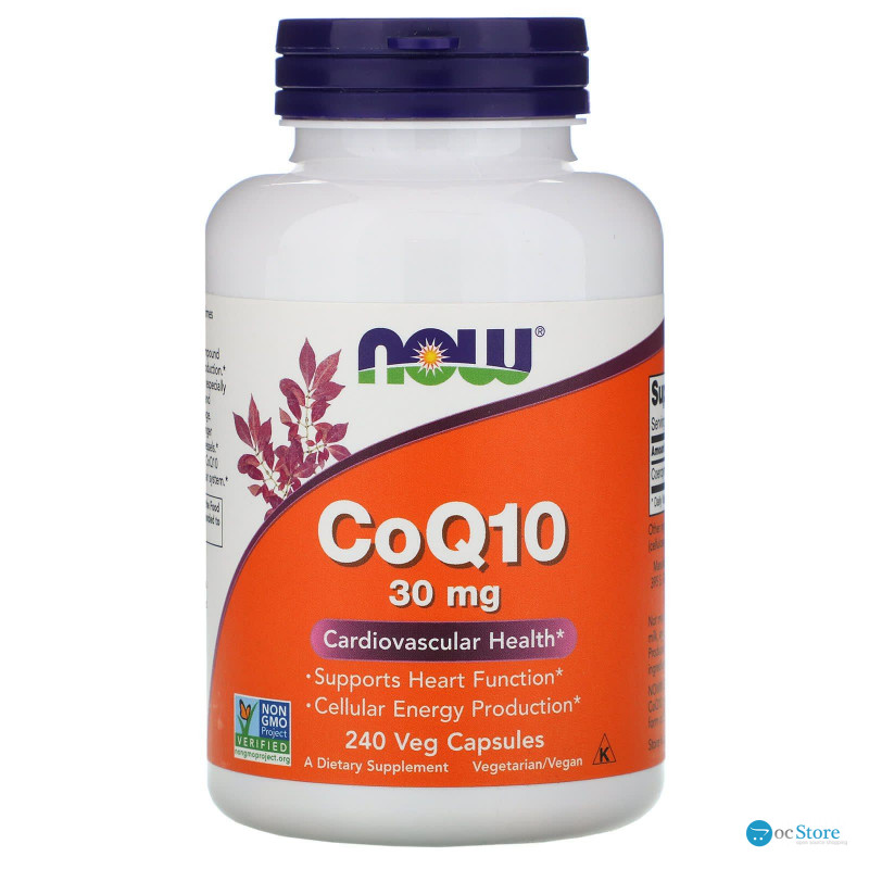 Коензим Q10, CoQ10, Now Foods, 30 мг, 240 вегетаріанських капсул