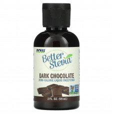 Стевія, Better Stevia, Now Foods, рідкий підсолоджувач з нульовою калорійністю, смак чорного шоколаду, 59 мл