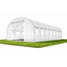 Садова теплиця 24 м² (8 х 3 х 2 м) з армованою плівкою UV-4, з вікнами, Прозора (Польща)
