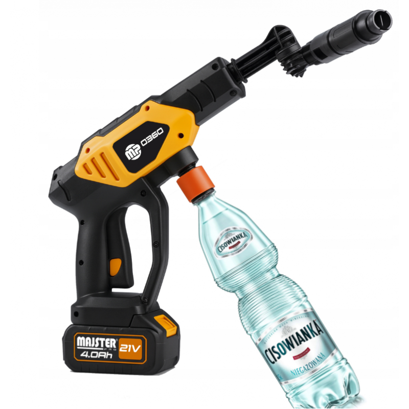 Акумуляторна мийка високого тиску MAJSTER PRO MP-0360 1000 Вт 60 бар, 2 АКБ 4Ah, піногенератор (Польща)