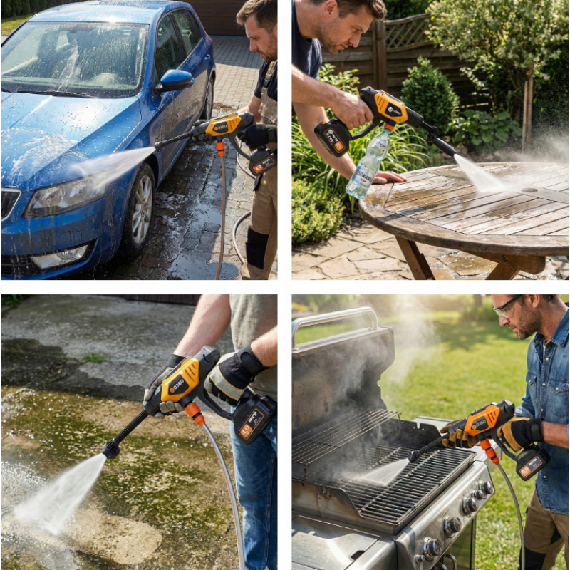 Акумуляторна мийка високого тиску MAJSTER PRO MP-0360 1000 Вт 60 бар, 2 АКБ 4Ah, піногенератор (Польща)