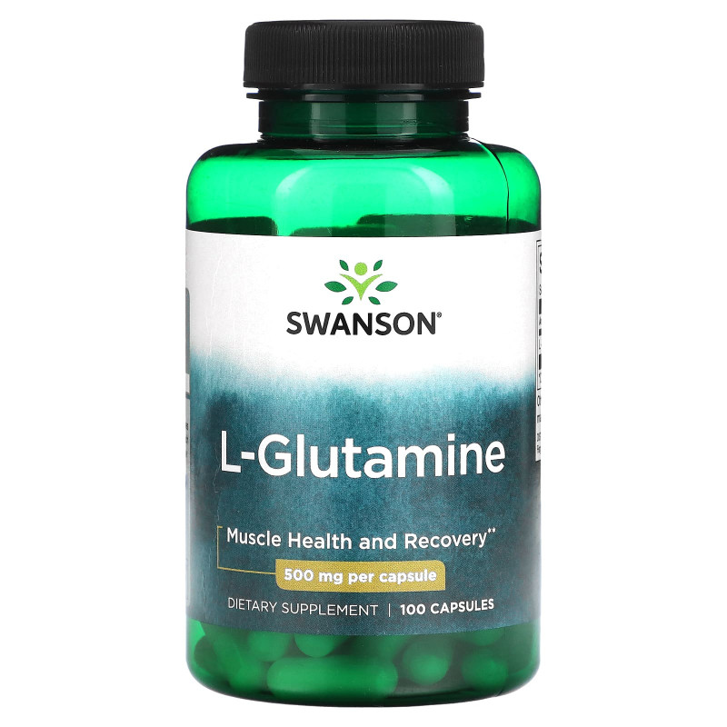 L- глютамін, L-Glutamine, Swanson, 500 мг, 100 капсул