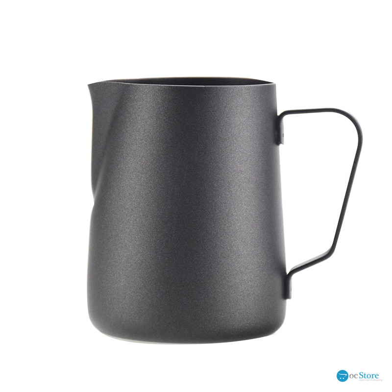 Питчер молочник для кофе Ecocoffeetools LH3560B с тефлоновым покрытием для взбивания молока с длинным носиком Black 350 мл