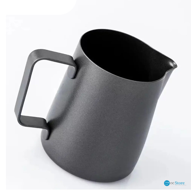 Питчер молочник для кофе Ecocoffeetools LH3560B с тефлоновым покрытием для взбивания молока с длинным носиком Black 350 мл
