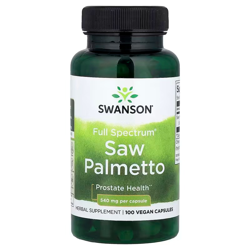 Со пальметто, Saw Palmetto, Swanson, 540 мг, 100 веганських капсул