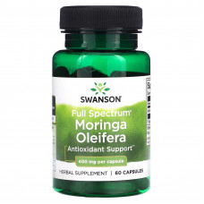 Моринга, Moringa Oleifera, Swanson, 400 мг, 60 капсул