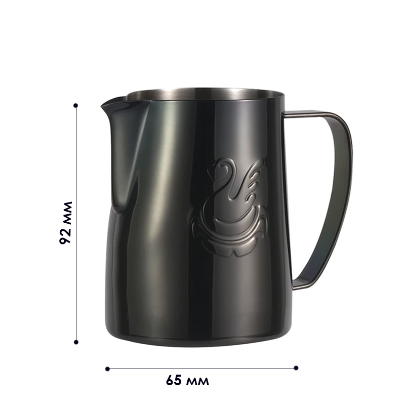 Питчер для молока JibbiJug молочник для вспенивания нержавеющая сталь градиент 400 мл Black