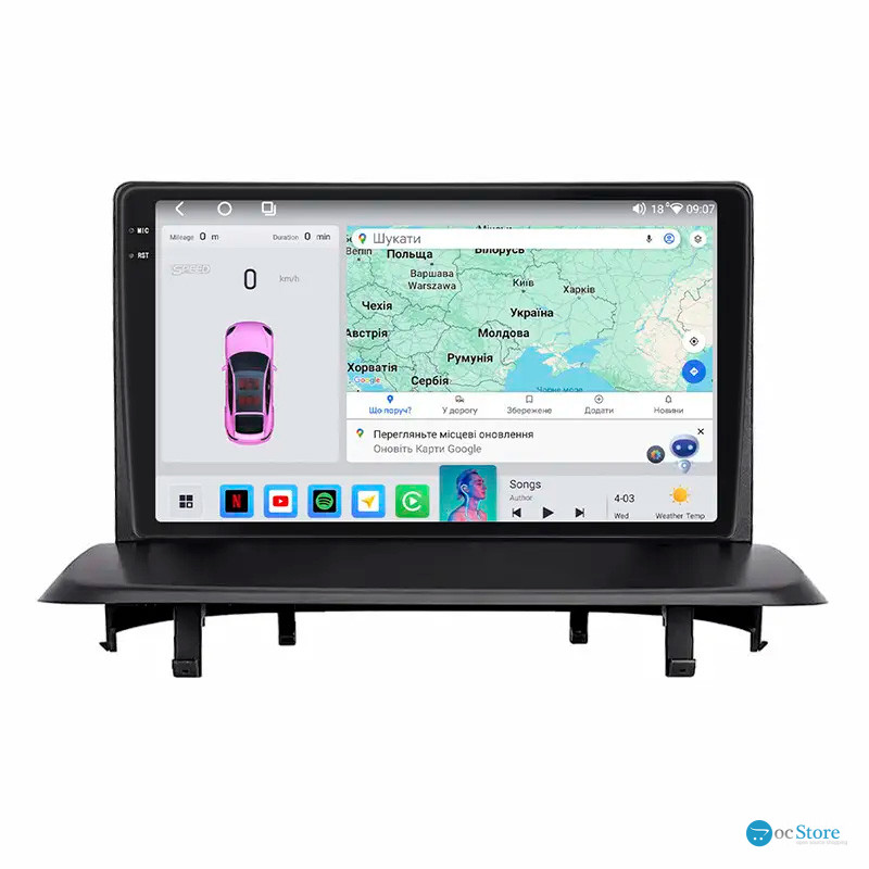Штатная магнитола Lesko для Peugeot 5008 I ver. 2 2009-2016 экран 9" 4/64 QLED CarPlay 4G Wi-Fi GPS 360 Prime