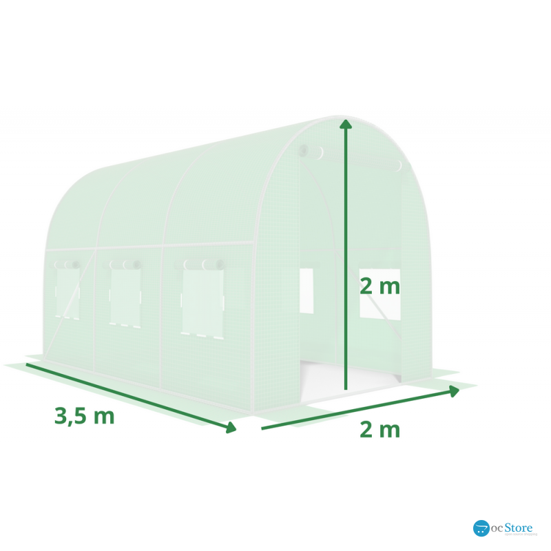 Плівка для теплиці 7 м² армована, щільність 140 г/м², з UV-4 фільтром, Зелена (Польща)